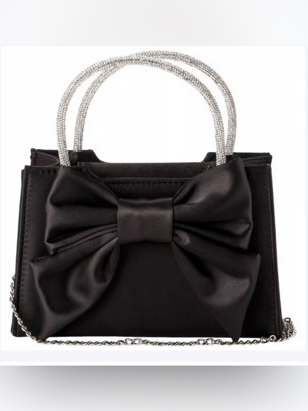 Elegant Black Bow Crystal Top-Handle Women’s Bag from Sincerely Jules.